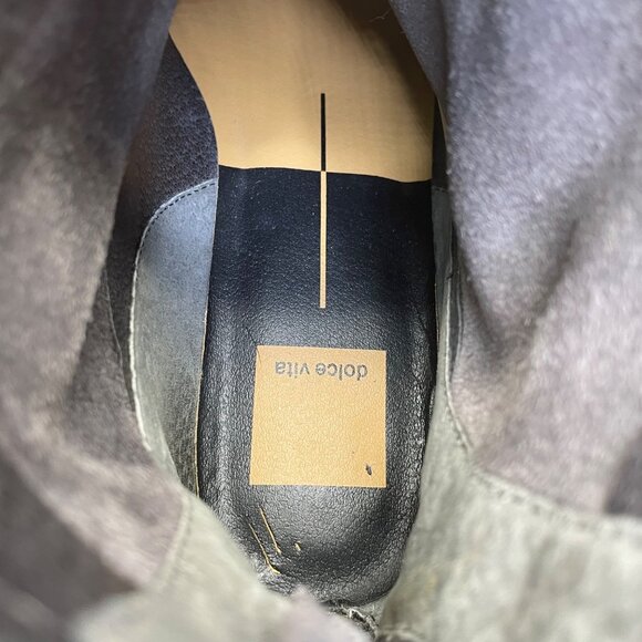 Vita Women’s Gray Suede With Back Zipper Block Heel Ankle Boots Size 8 - Picture 6 of 10